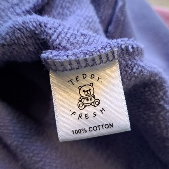 Teddy Fresh Pastel Hoodie Logo Patch Retro Y2K Sweater XS Multi- Color - Picture 5 of 16